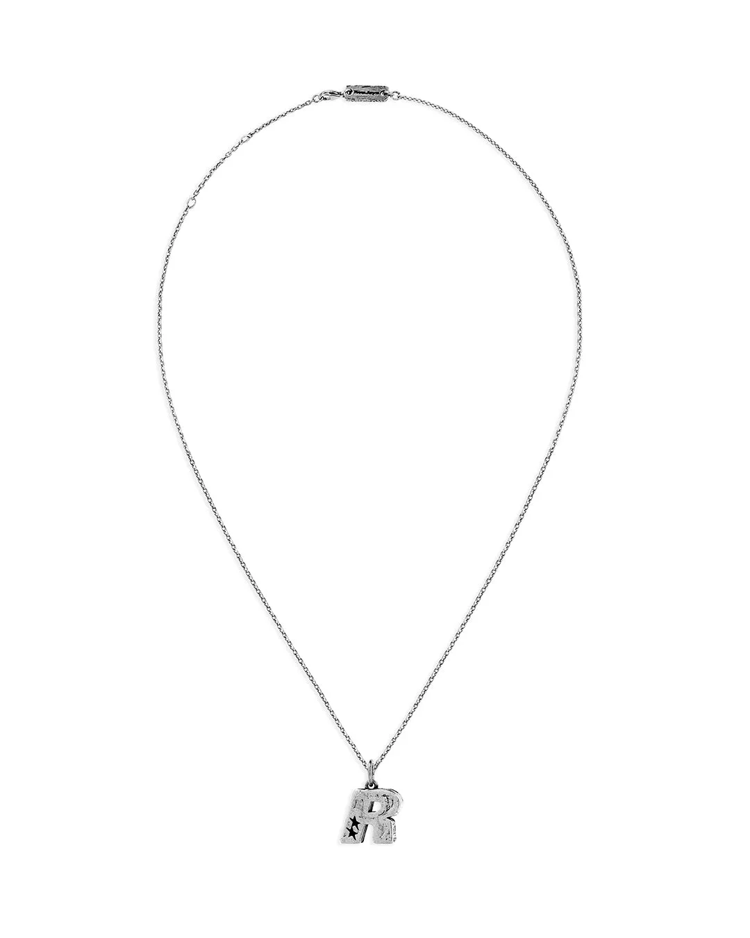 Stylish R Initial Pendant Necklace in Sterling Silver