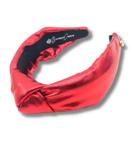 Red Puff Metallic Knotted Headband