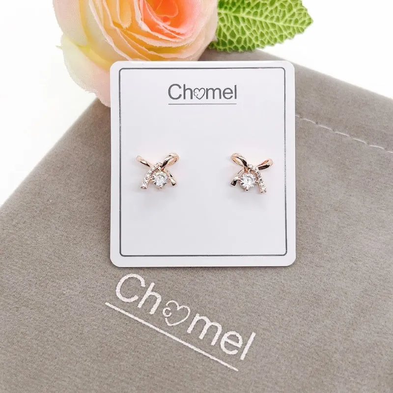 Ribbon Cubic Zirconia Earrings