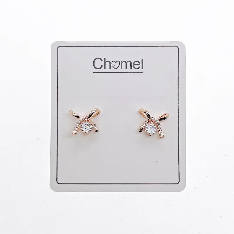 Ribbon Cubic Zirconia Earrings