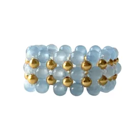 RING LACE STONE BLUE CHALCEDONY