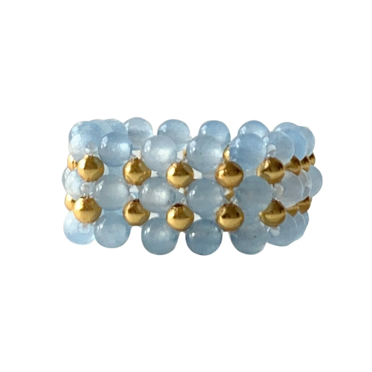 RING LACE STONE BLUE CHALCEDONY
