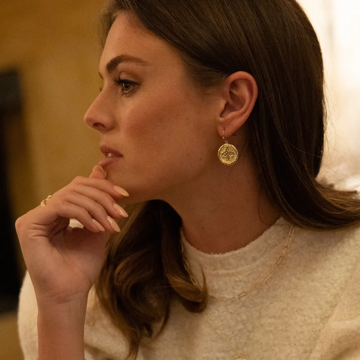 Rosette Medallion Earrings