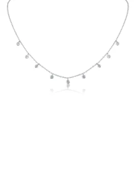 Round CZ Dangle Necklace