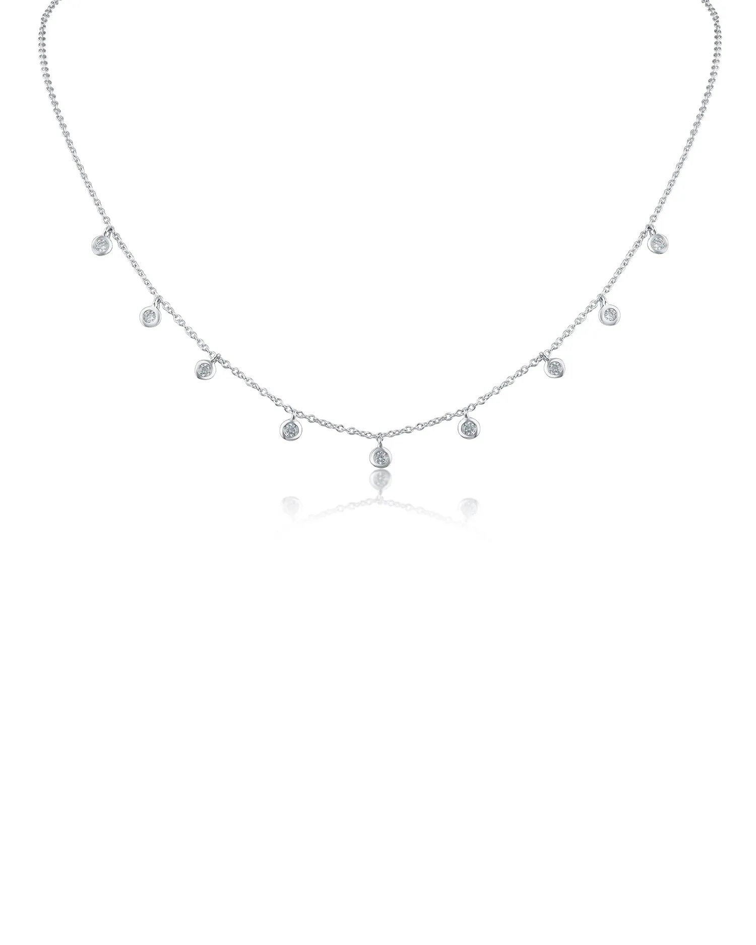 Round CZ Dangle Necklace