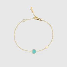 Salina Amazonite and Gold Disc Bracelet