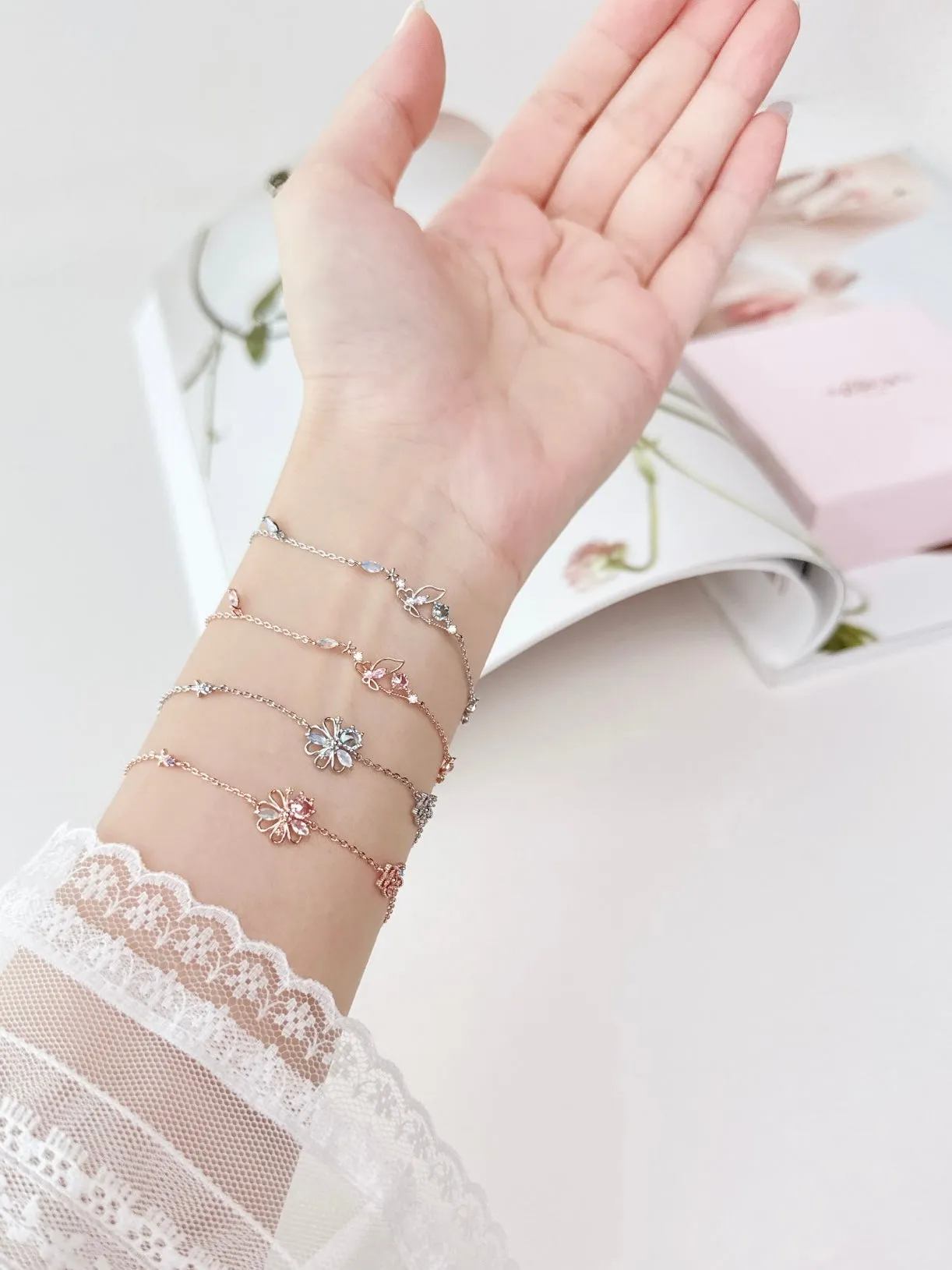 Silver Astilbe Bracelet