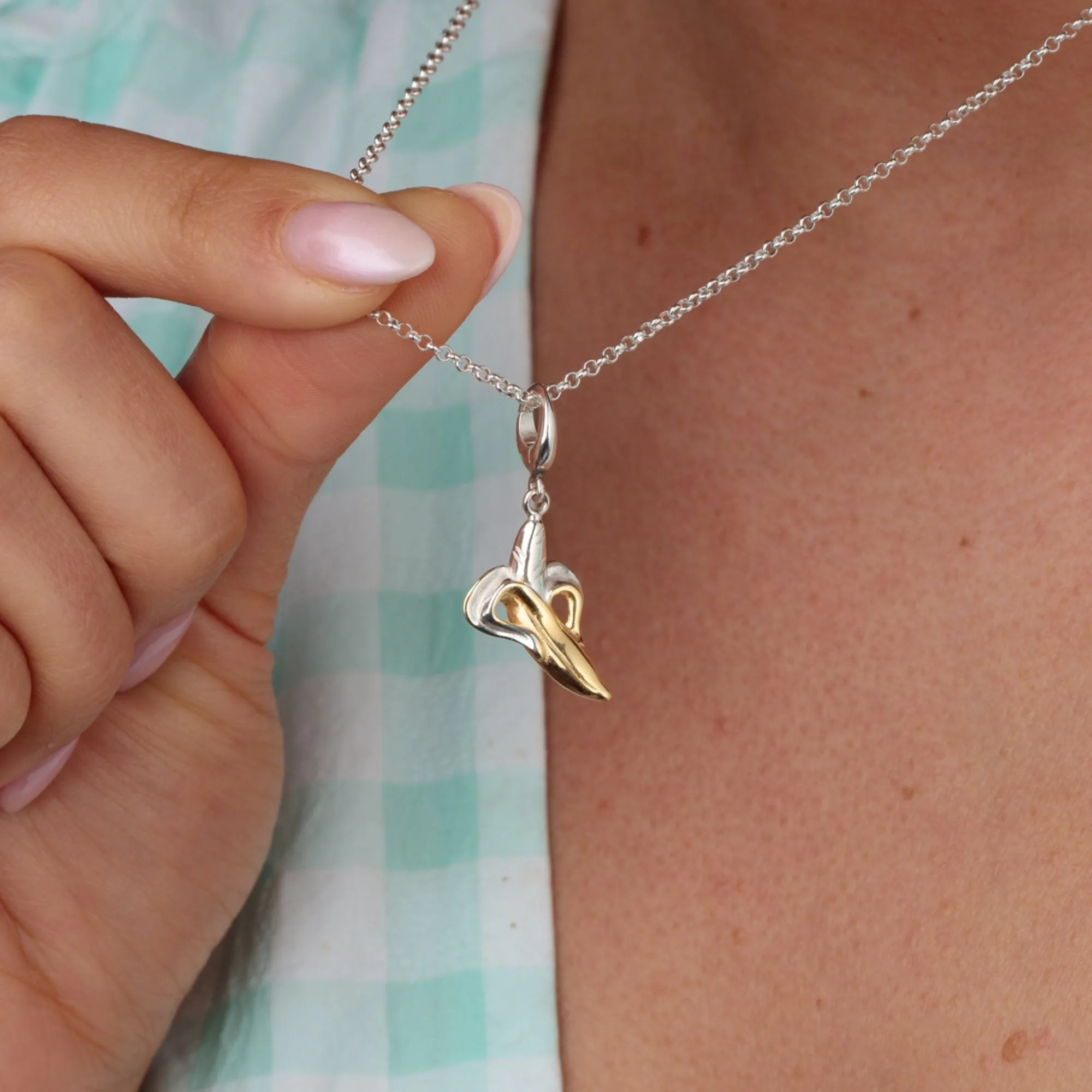 Silver Banana Charm