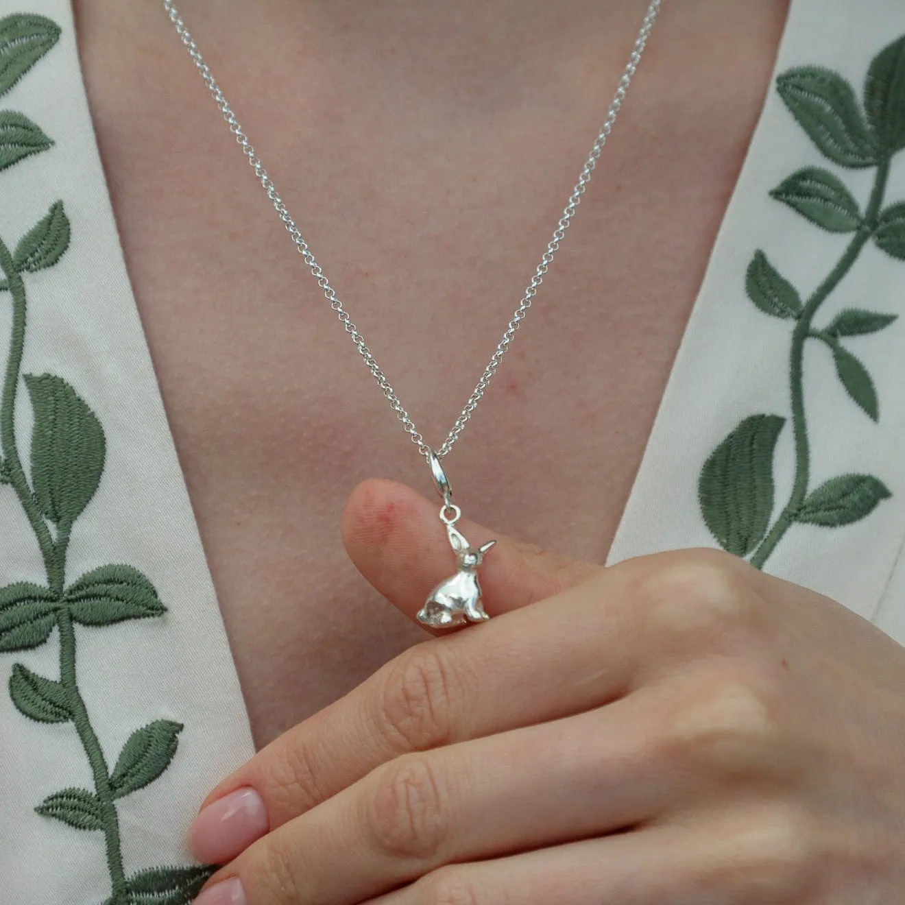 Silver Bunny Charm