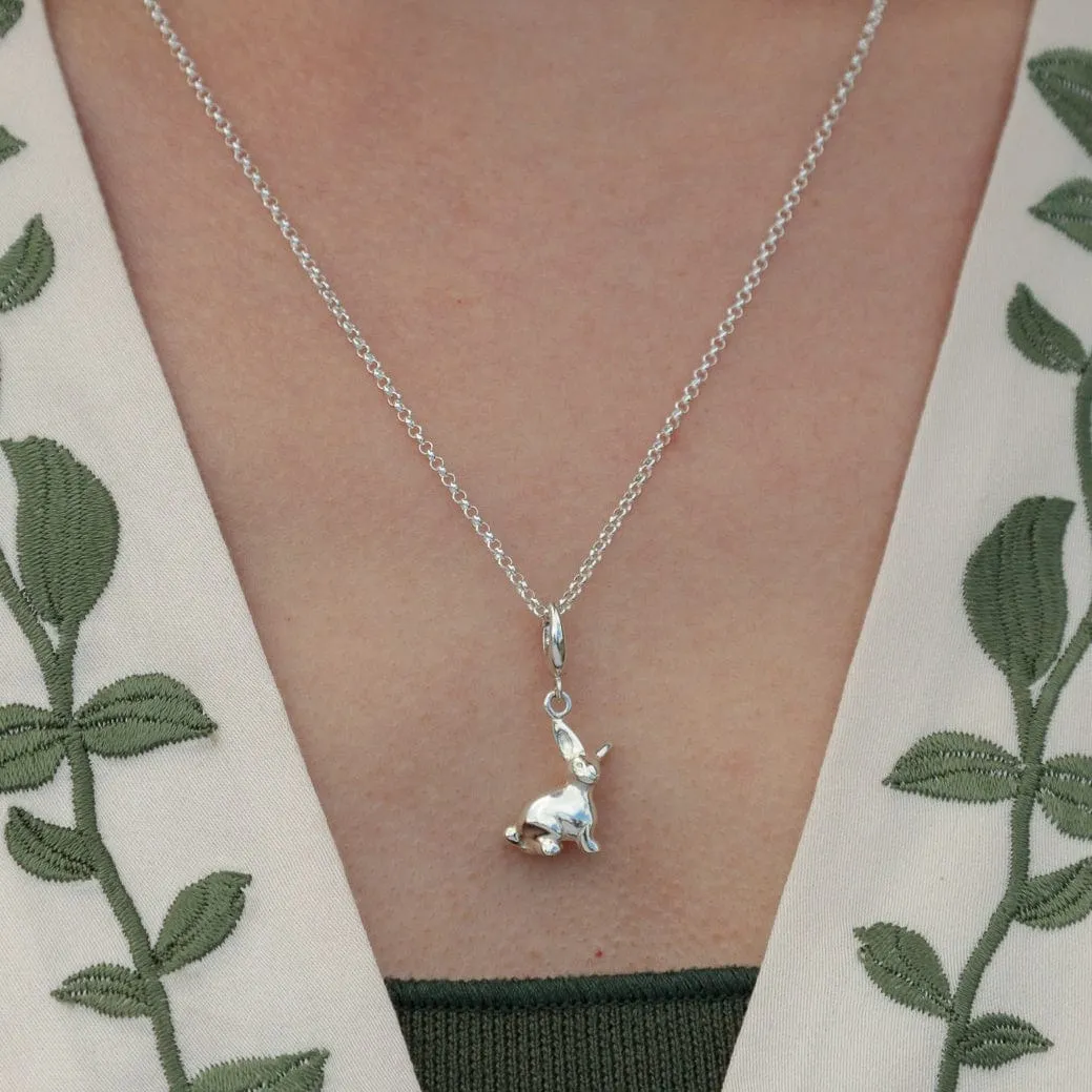 Silver Bunny Charm