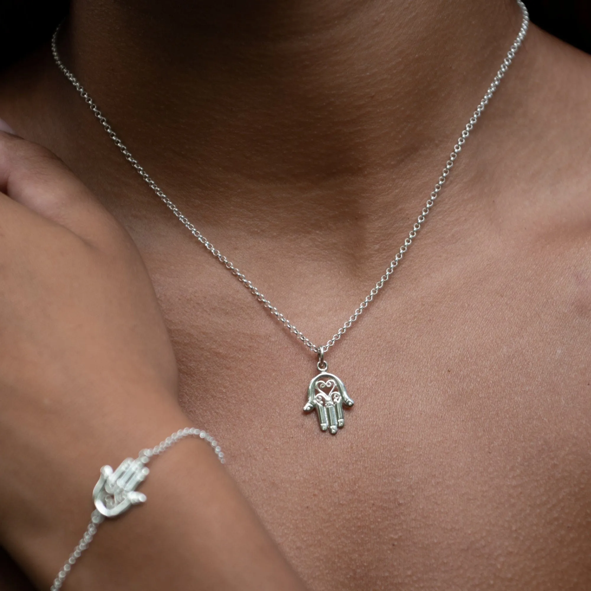 Silver Fatima Hand Charm