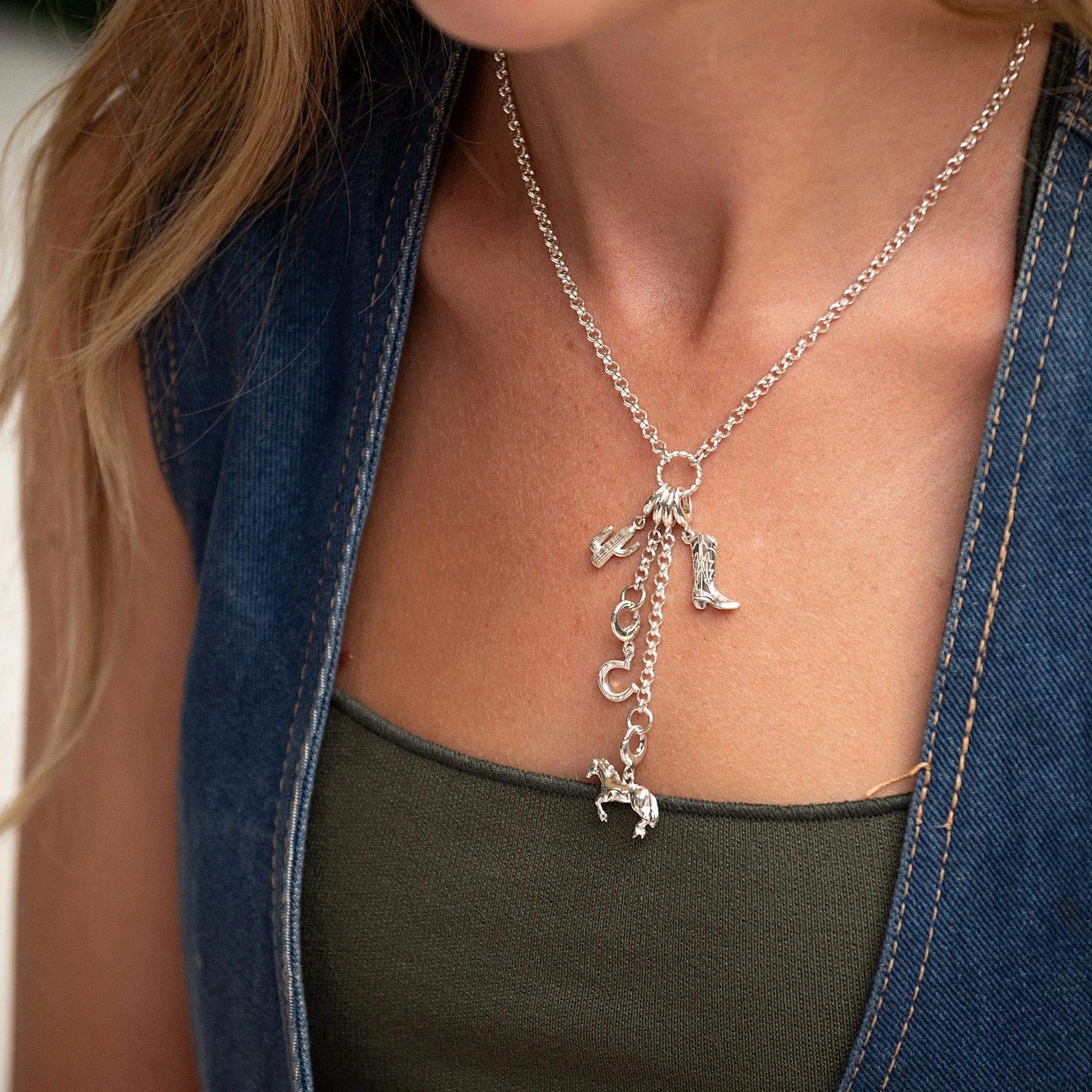 Silver Lucky Horseshoe Charm