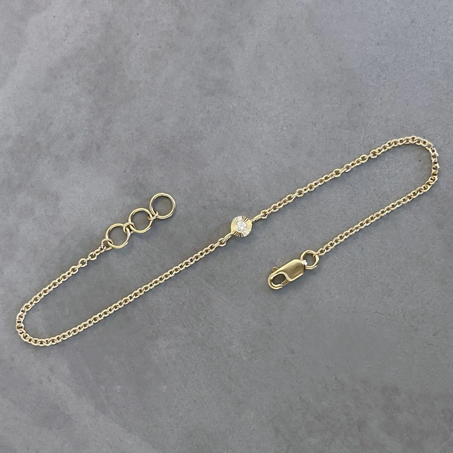 Small Aurora Chain Bracelet with Diamond in Yellow Gold