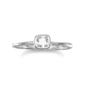 Square Clear CZ Ring