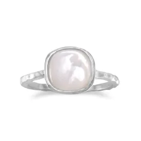 Square Mother of Pearl Ring