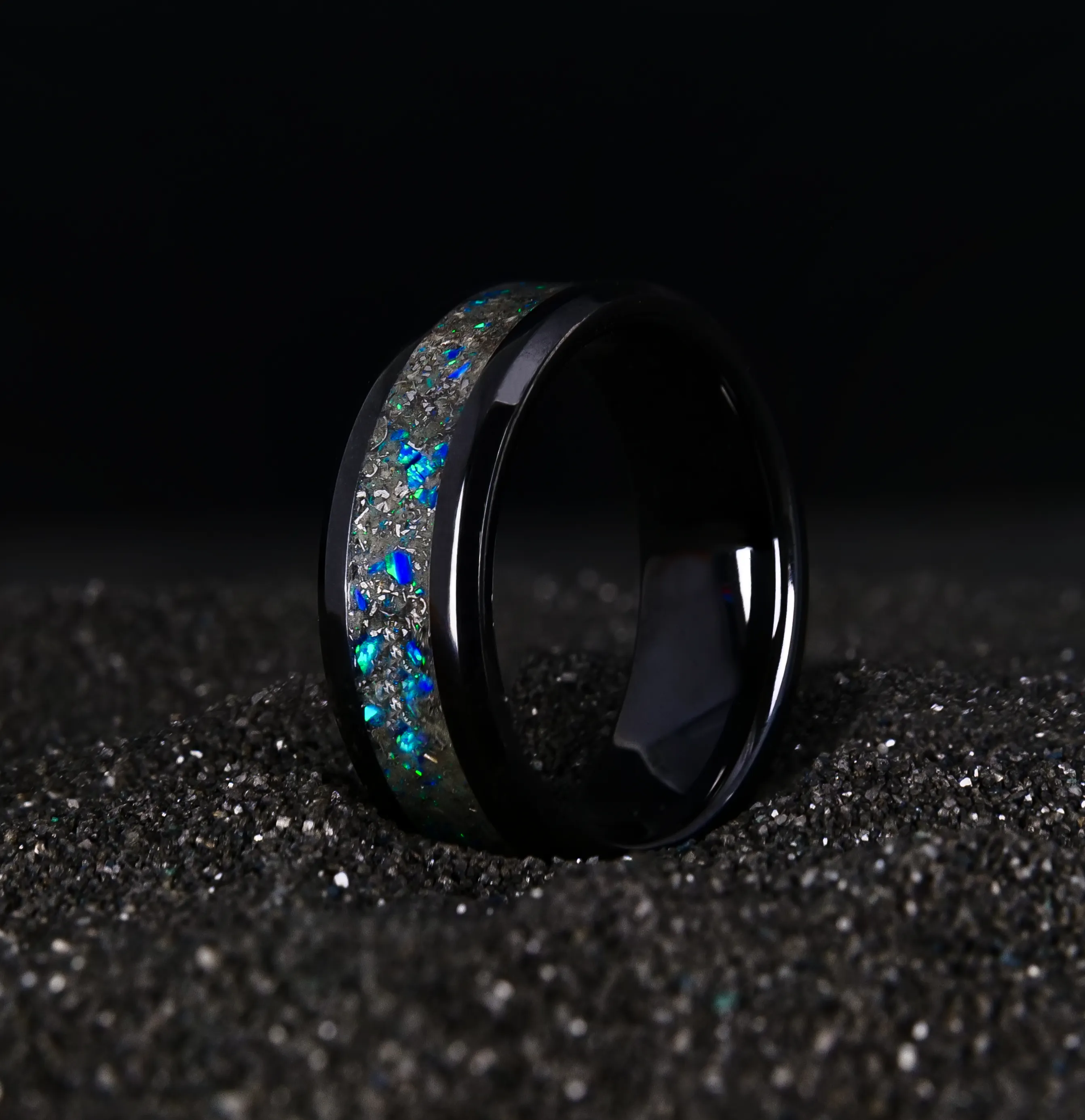 Star Dust™ Ring in Black Ceramic