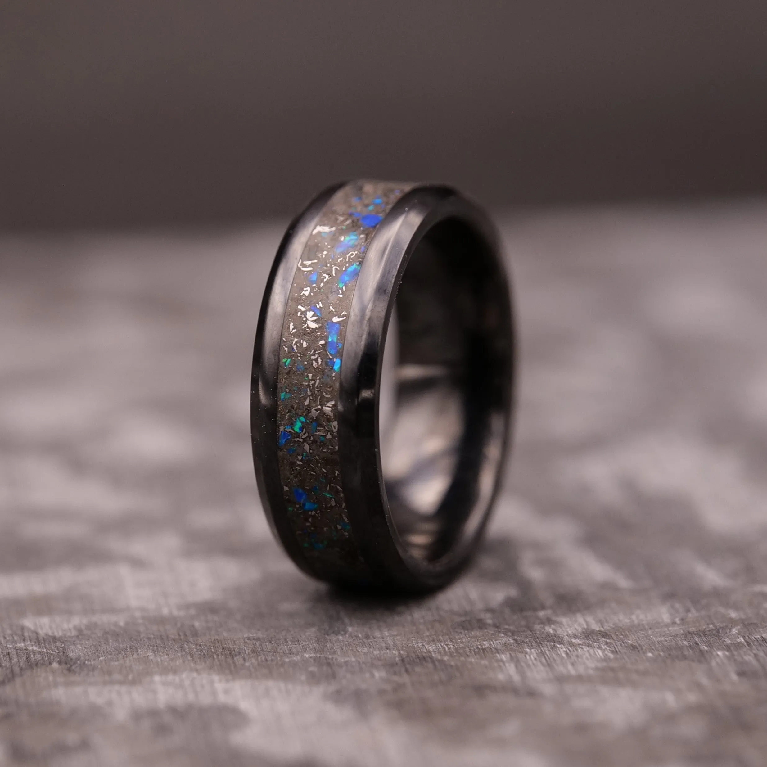 Star Dust™ Ring in Black Ceramic