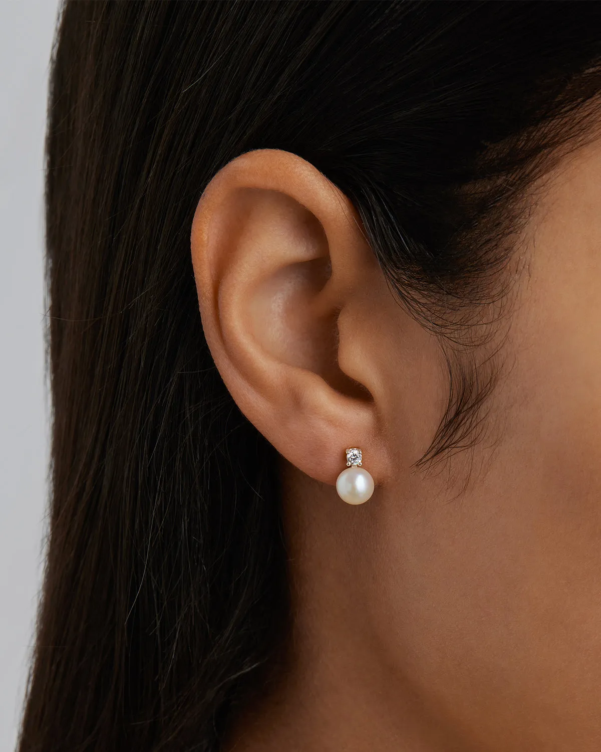 Elegant 6mm Sterling Silver Pearl Stud Earrings - Moments With You Collection