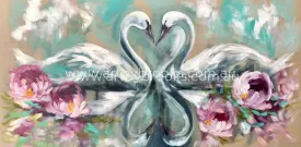 Swan lake peony -art print