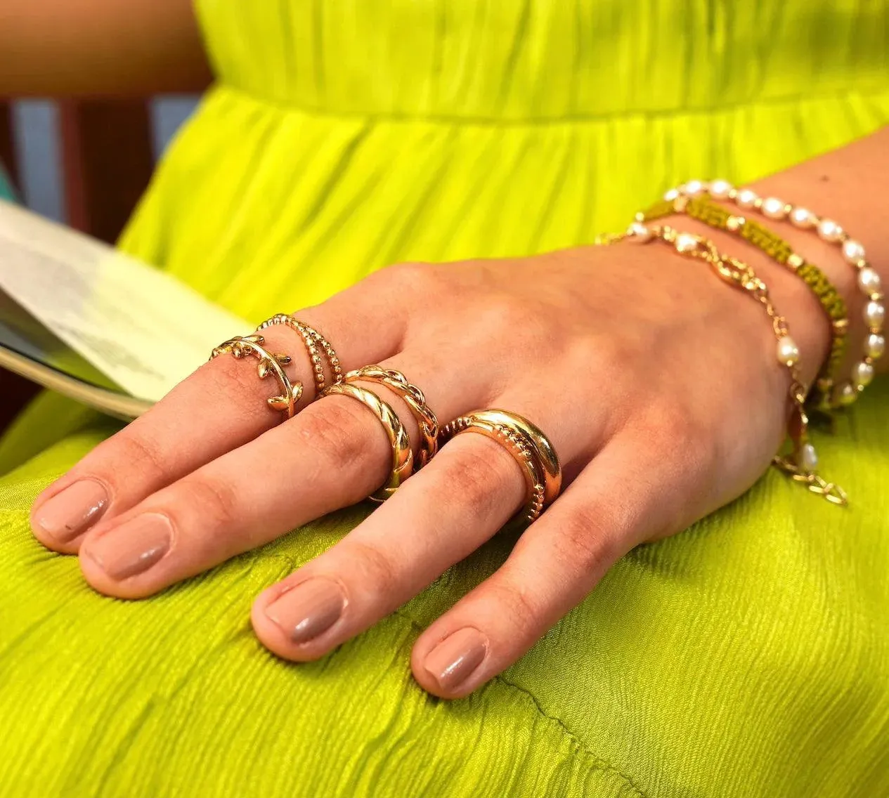 TFC 24K Glimmer Glow Gold Plated Ring