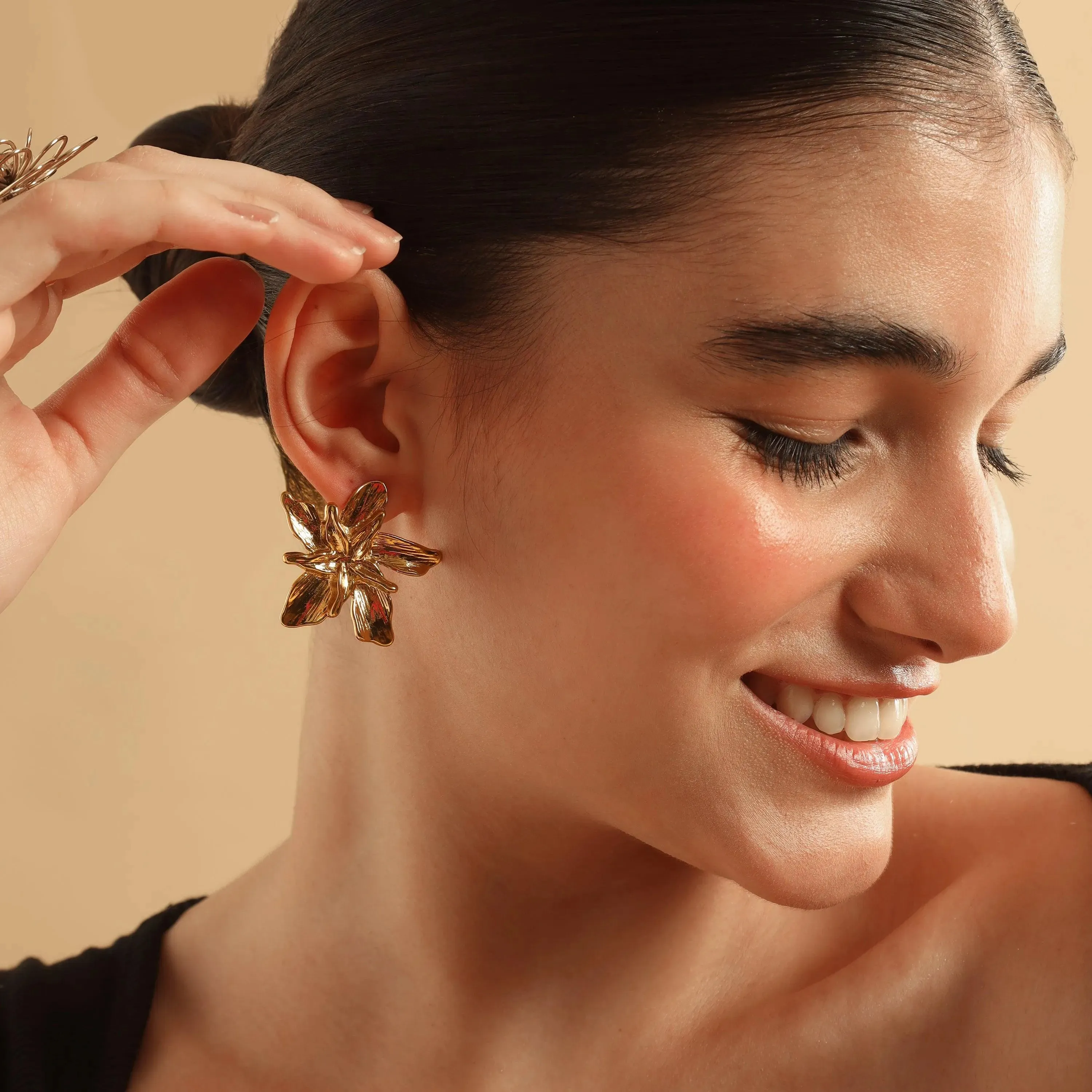 TFC Pretty Posy Gold Plated Stud Earrings