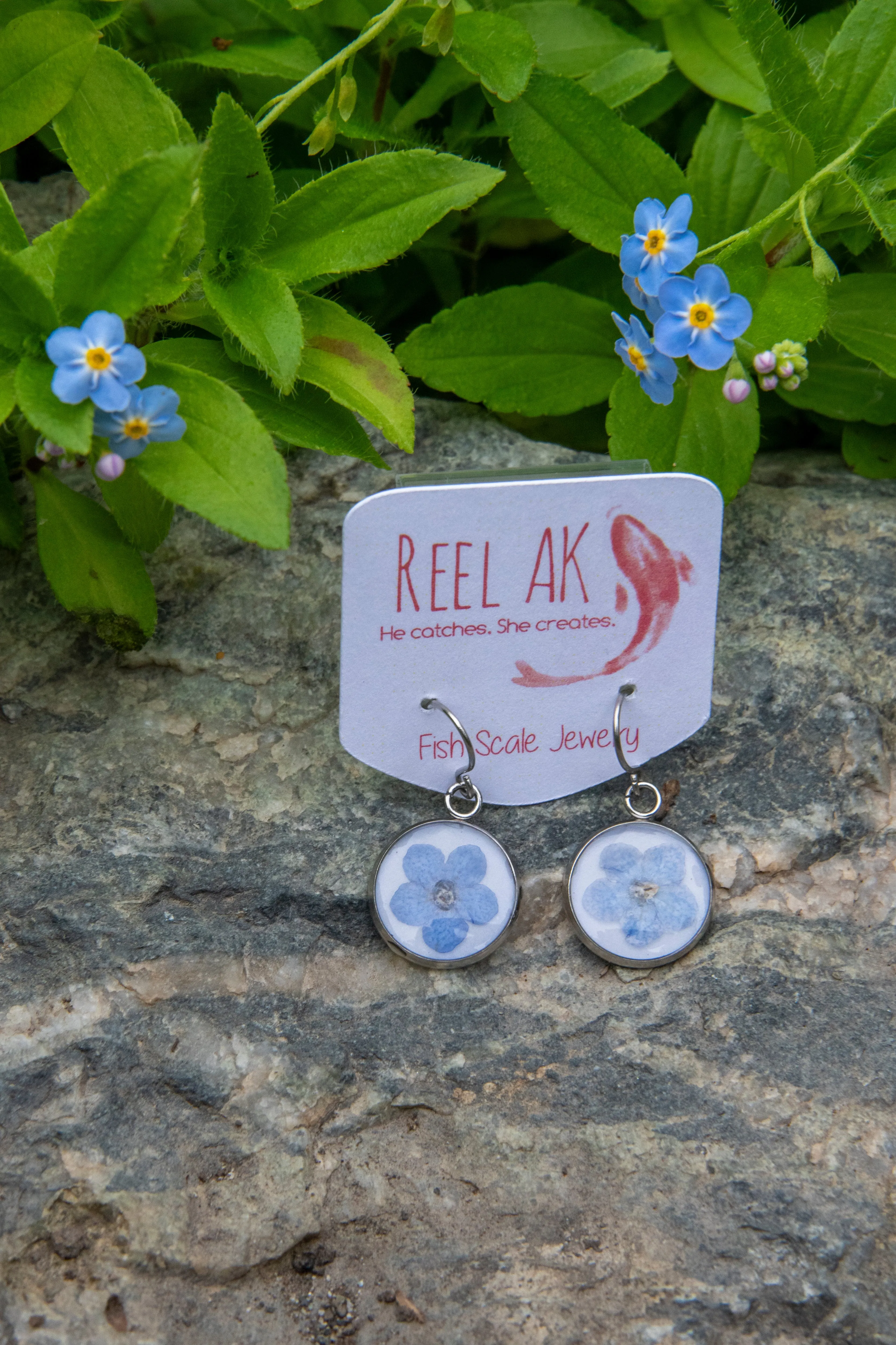 The Mariella - Our Round Forget-Me-Not French Hook Earrings