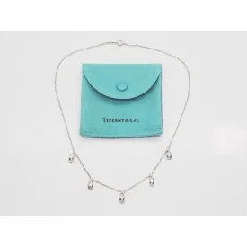 Tiffany & Co Elsa Peretti 5 Teardrop Dangle Necklace Sterling Silver