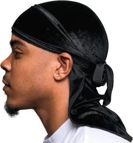 Veeta Superior Velvet Durag - Soft Velvet Durags for Men & Women, Long Double Wide Straps, Silky Durag Liner, Triple Stitched