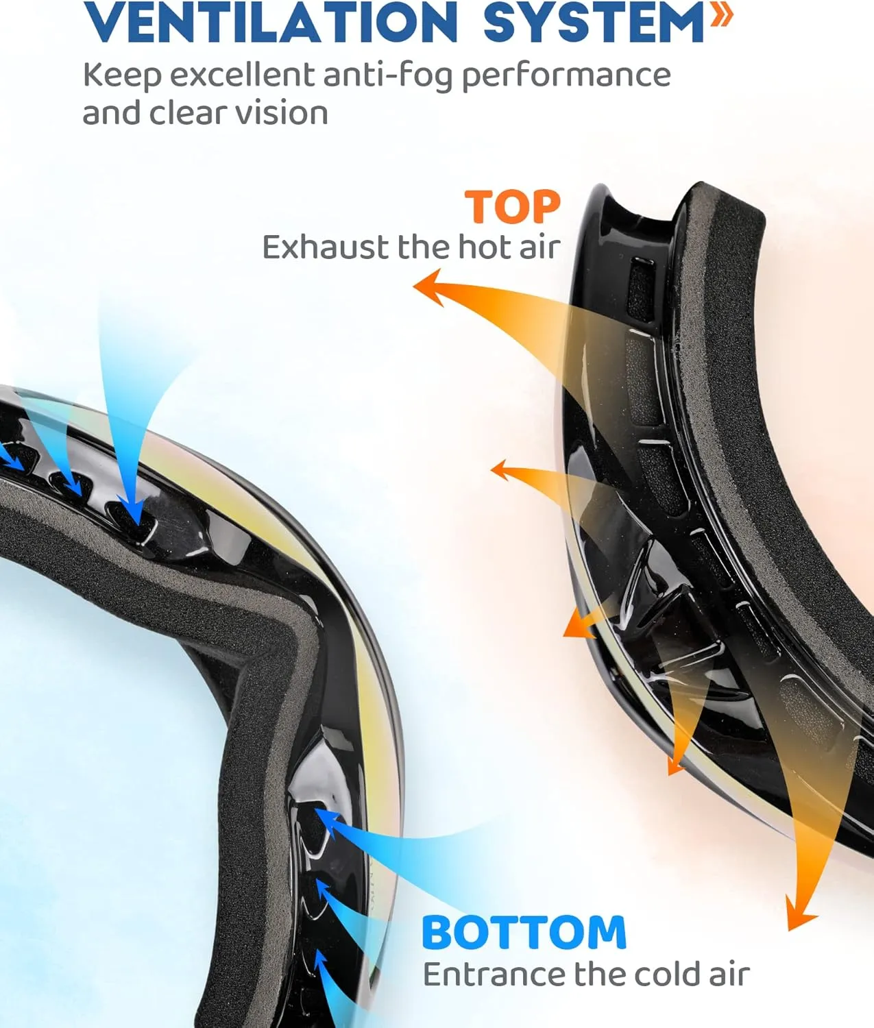 VELAZZIO Kids Ski Goggles, Snowboard Goggles OTG Snow Goggles Anti-Fog Double-Layer Lenses, 100% UV Protection