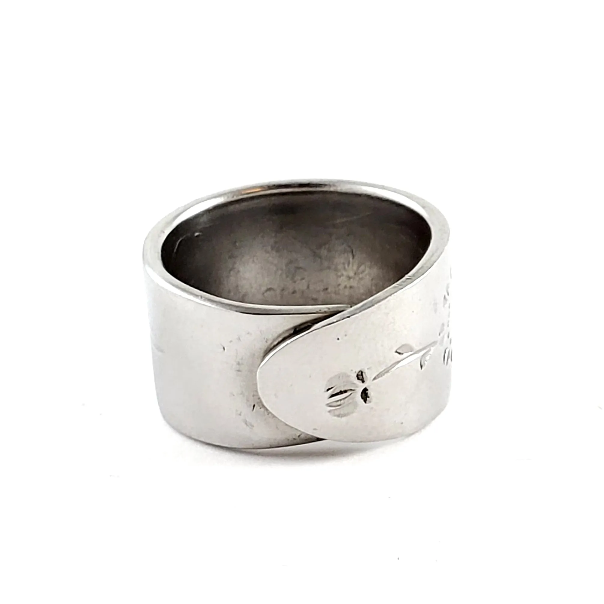 Vintage Wood Dale Sunflowers Stainless Steel Spoon Ring