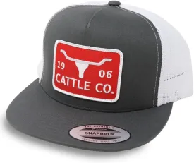 WHISKEY BENT HAT CO. Chrisholm - 5-Panel 1983/1906 Cattle Co Logo Longhorn Patch Snapback Hat