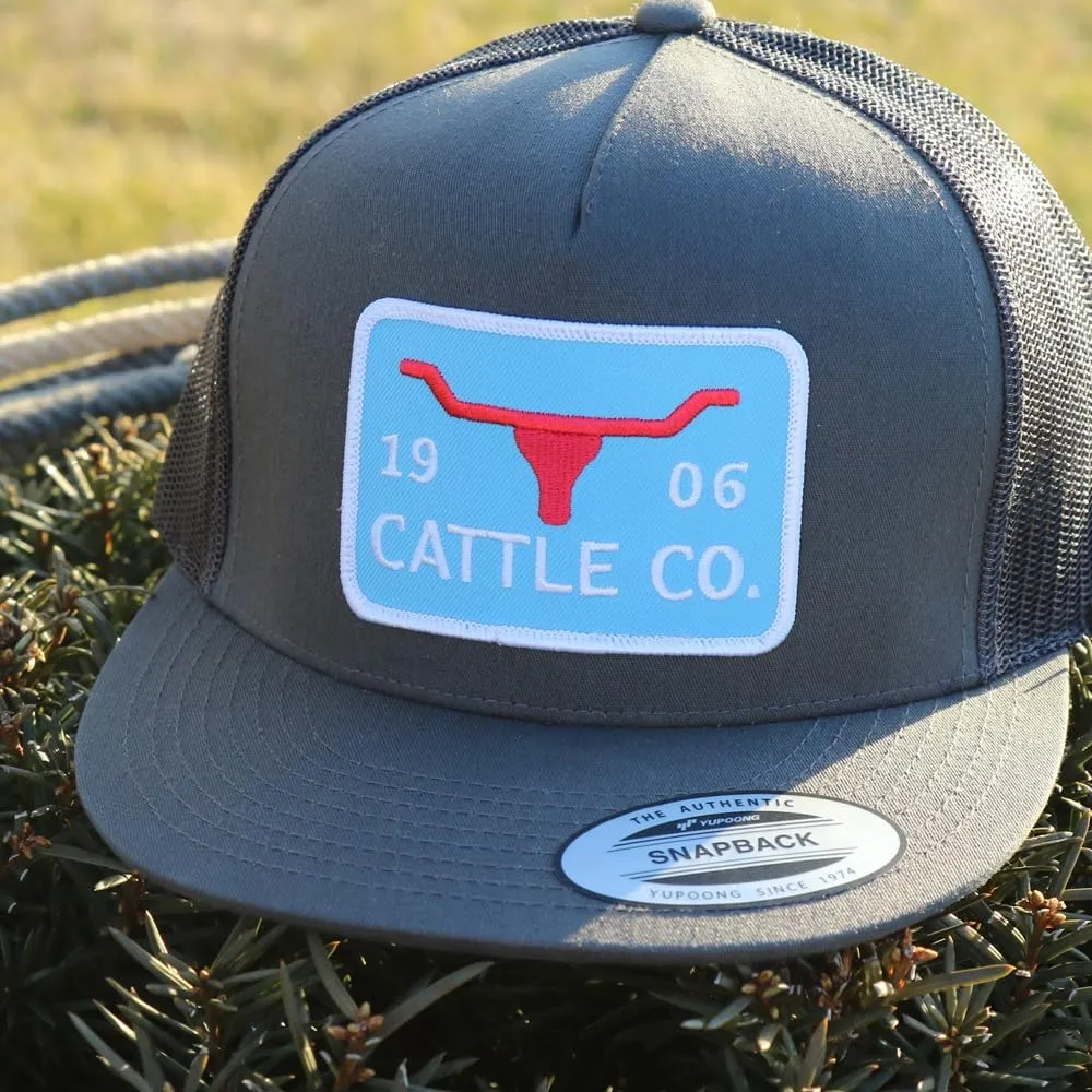 WHISKEY BENT HAT CO. Chrisholm - 5-Panel 1983/1906 Cattle Co Logo Longhorn Patch Snapback Hat