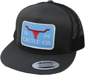WHISKEY BENT HAT CO. Chrisholm - 5-Panel 1983/1906 Cattle Co Logo Longhorn Patch Snapback Hat