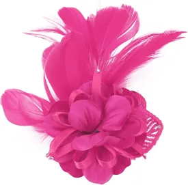 Women's Fascinator Feather Flower Pin Brooch Corsage Bridal Hairband Derby Hat Cocktail Party Wedding