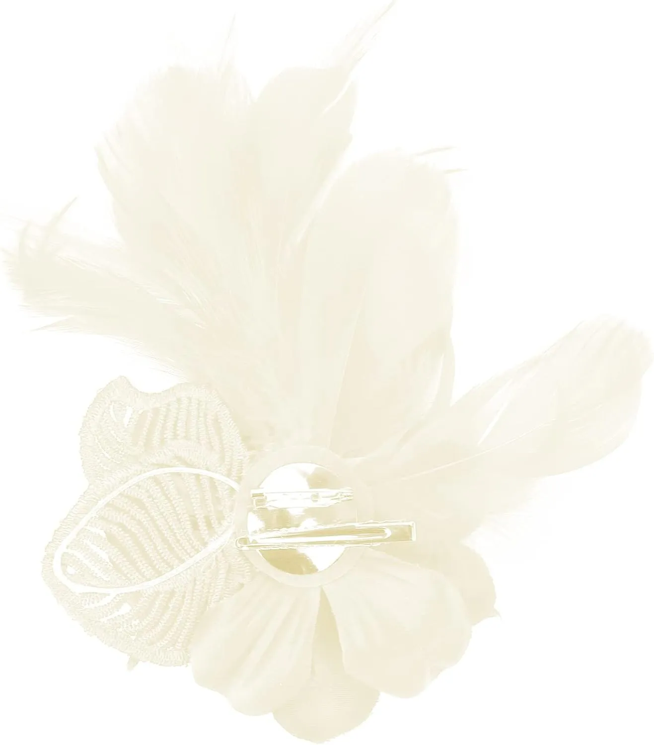 Women's Fascinator Feather Flower Pin Brooch Corsage Bridal Hairband Derby Hat Cocktail Party Wedding