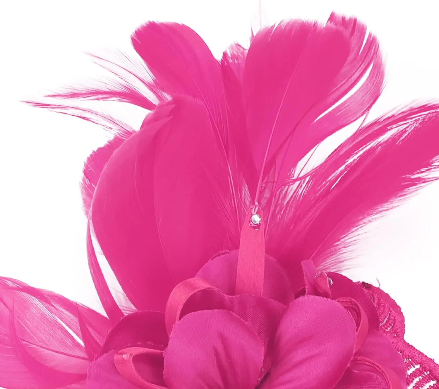 Women's Fascinator Feather Flower Pin Brooch Corsage Bridal Hairband Derby Hat Cocktail Party Wedding