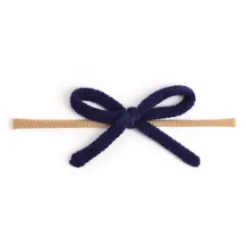 Yarn Baby Bow - Navy