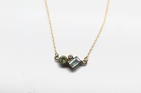 Yellow Gold Cluster Necklace
