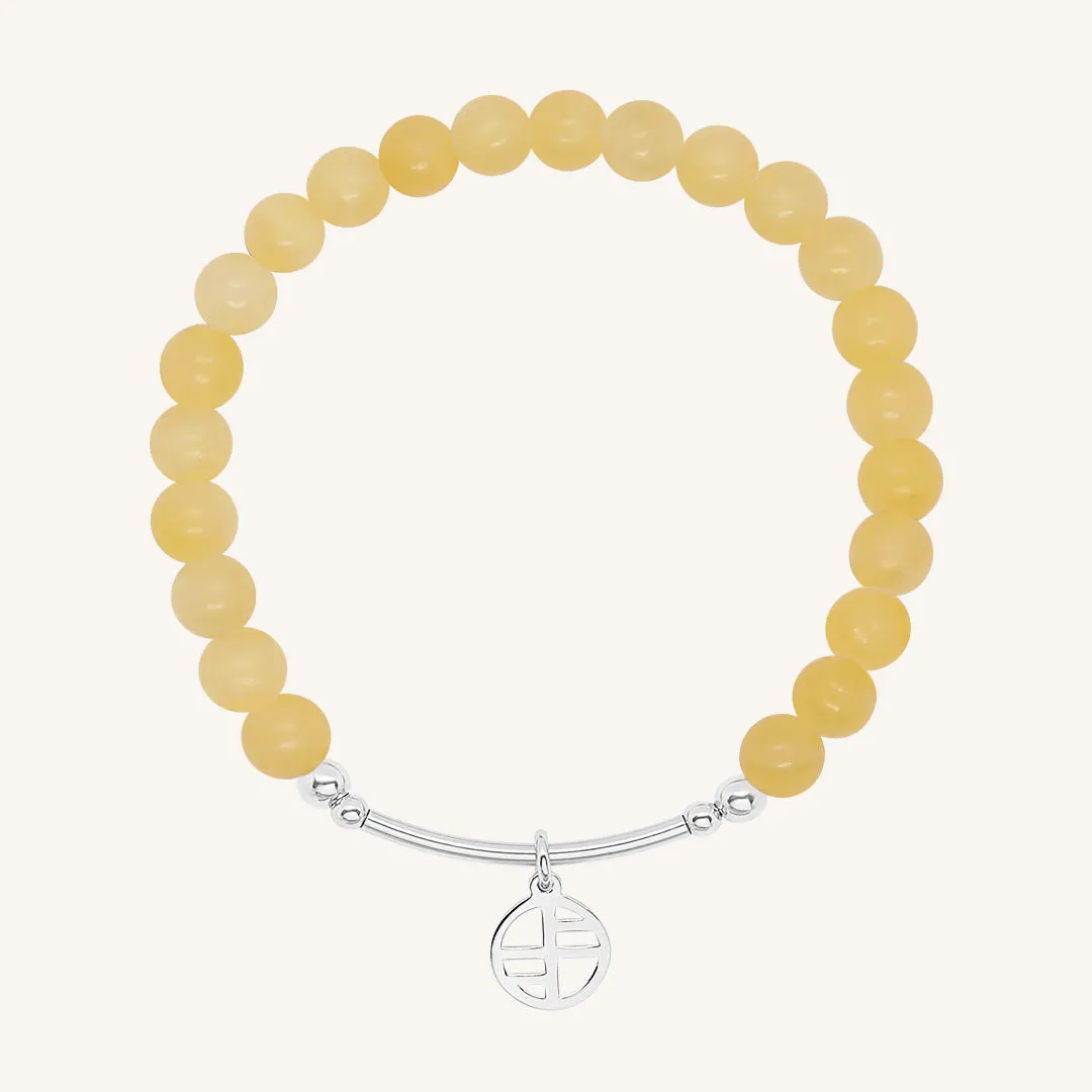 Yellow Jade Charm Bracelet - Stone of Harmony