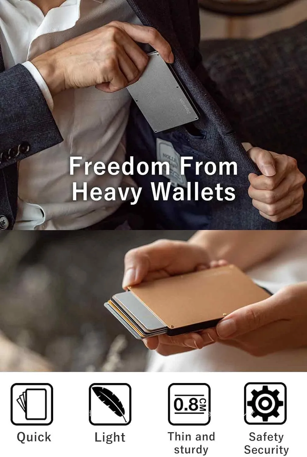 zepirion Pop Up Wallet, Slim Minimalist Credit Card Holder For Men and Women RFID Blocking Mini Metal Case (Tiffany Blue)