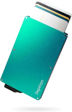 zepirion Pop Up Wallet, Slim Minimalist Credit Card Holder For Men and Women RFID Blocking Mini Metal Case (Tiffany Blue)