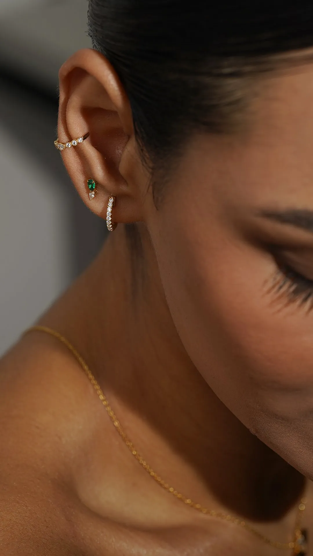 Zeta Studs Emerald 18K Gold Vermeil