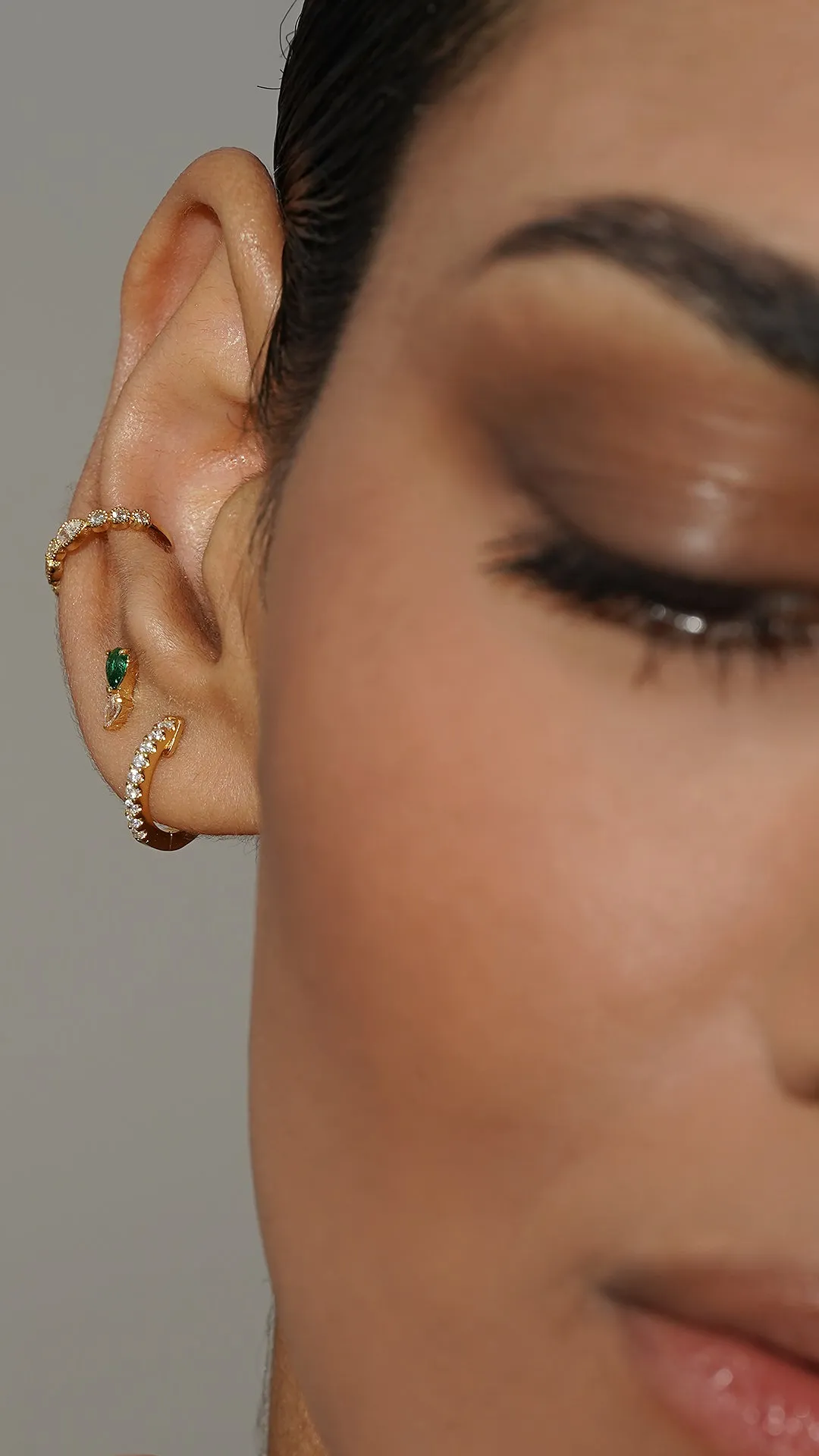 Zeta Studs Emerald 18K Gold Vermeil